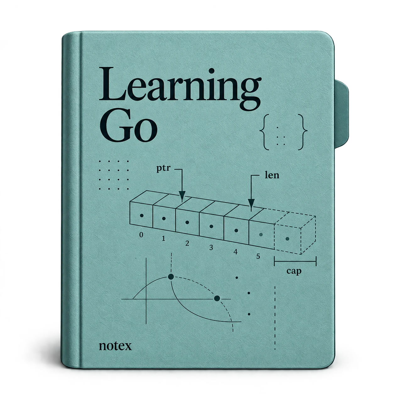 Go study notes textured notebook cover